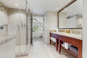 Hair dryer, towels