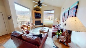 TV, fireplace, DVD player - La Sal Overlook #S3 | 3 Bed, 2 Bath (Moab)