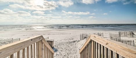 Beach nearby, beach umbrellas