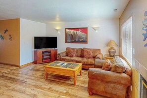 Fernseher, Kamin, DVD-Player