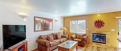 TV, fireplace, DVD player