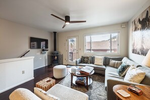 Fernseher, Kamin, DVD-Player