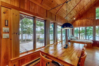 Private waterfront home with large deck & deep water dock