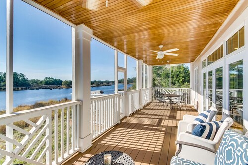 Hermosa casa sureña en DeBordieu - Ideal para familias, carro de golf incluido