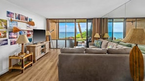 Poipu Makai #A1 - Oceanfront Living Room & Lanai - Parrish Kauai