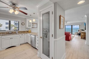 Interior - Direct oceanfront corner 3/2 with a large wrap around balcony and heated pool (New Smyrna Beach)