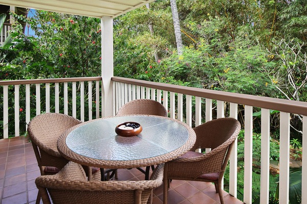 Waikomo Stream Villas #523 - Dining Lanai View - Parrish Kauai