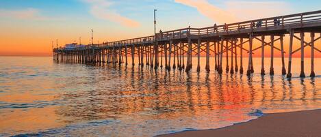 On the beach, beach towels, motor boating, fishing