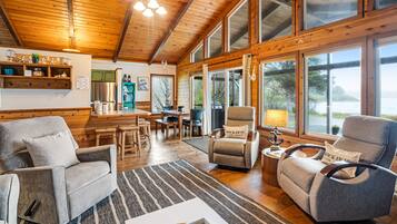 Télévision, cheminée, lecteur de DVD