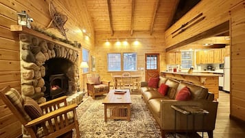 Smart TV, fireplace, DVD player