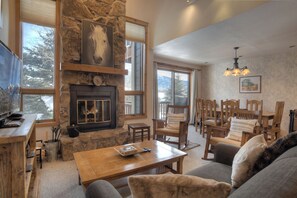 TV, fireplace - Cascade Village Condo - Views/Heated Pool/Two Decks (Durango)