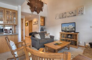 TV, fireplace - Cascade Village Condo - Views/Heated Pool/Two Decks (Durango)