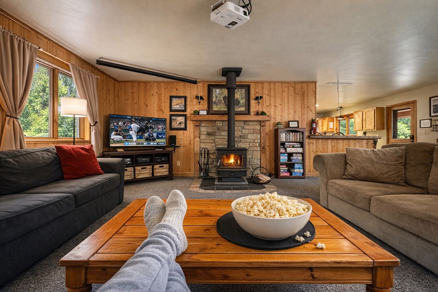 Smart TV, Netflix, DVD player, books