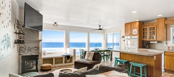 Charming, dog-friendly waterfront beach home with lovely patio