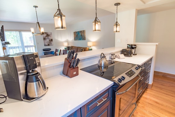 Fridge, microwave, stovetop, dishwasher - Mountainside Peakview Condo: Cool Location, Updates (Frisco)