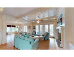 TV, DVD player, books - Beautiful beach home with wrapping porches, private pool, and ocean view peek (Isle of Palms)