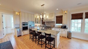 Fridge, microwave, oven, stovetop - Beautiful beach home with wrapping porches, private pool, and ocean view peek (Isle of Palms)