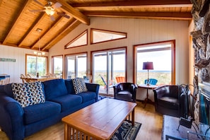 TV, fireplace, video games, books