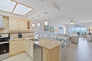 Fridge, microwave, oven, stovetop - Luxury Direct Beachfront Views - Crimson #201 (Madeira Beach)