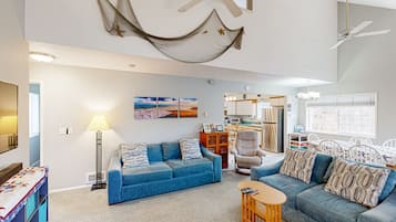 Televisión, reproductor de DVD, libros y videoteca