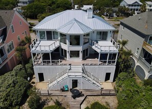 Exterior - Roomy oceanfront home, direct ocean front with private boardwalk, sleeps 12 (Isle of Palms)