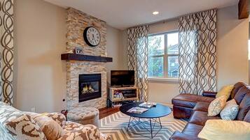TV, fireplace, video games