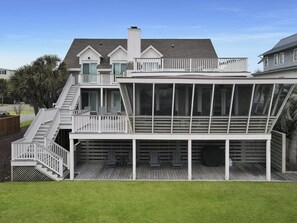 Exterior - Updated Oceanfront home, large yard, private beach access, screened porch! (Isle of Palms)