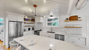 Fridge, microwave, oven, stovetop - Updated Oceanfront home, large yard, private beach access, screened porch! (Isle of Palms)