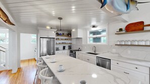 Fridge, microwave, oven, stovetop - Updated Oceanfront home, large yard, private beach access, screened porch! (Isle of Palms)