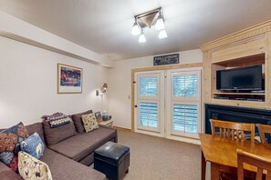 TV, fireplace, DVD player