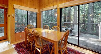 Charming Forest Lodge with Private Hot Tub, Sauna, Fireplace, & Shared Pool