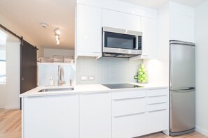 Fridge, microwave, stovetop, dishwasher