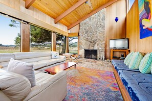 TV, fireplace, DVD player, books - Ocean View Home w/ Private Hot Tub, Shared Pools & Beach Access - dogs OK (Sea Ranch)