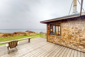 Terrace/patio - Dog-Friendly Home with WiFi, Ocean Views, Shared Pool, & Prime Location (Sea Ranch)