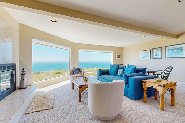 TV, fireplace, DVD player, books