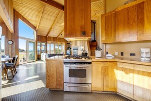 Fridge, microwave, oven, stovetop - Home Near Beach with Private Hot Tub, Shared Pool, & Ocean Views - Dogs OK (Sea Ranch)
