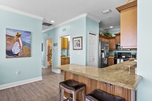 Fridge, microwave, oven, stovetop - Breakers 4 at Sandcastle · Gulf & Bridge St Views · Sleeps 8 (Bradenton Beach)