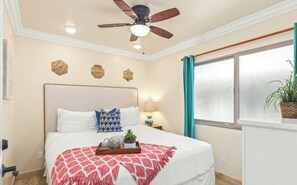 2 bedrooms, iron/ironing board, WiFi, bed sheets