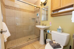 Dusche, Haartrockner, Handtücher