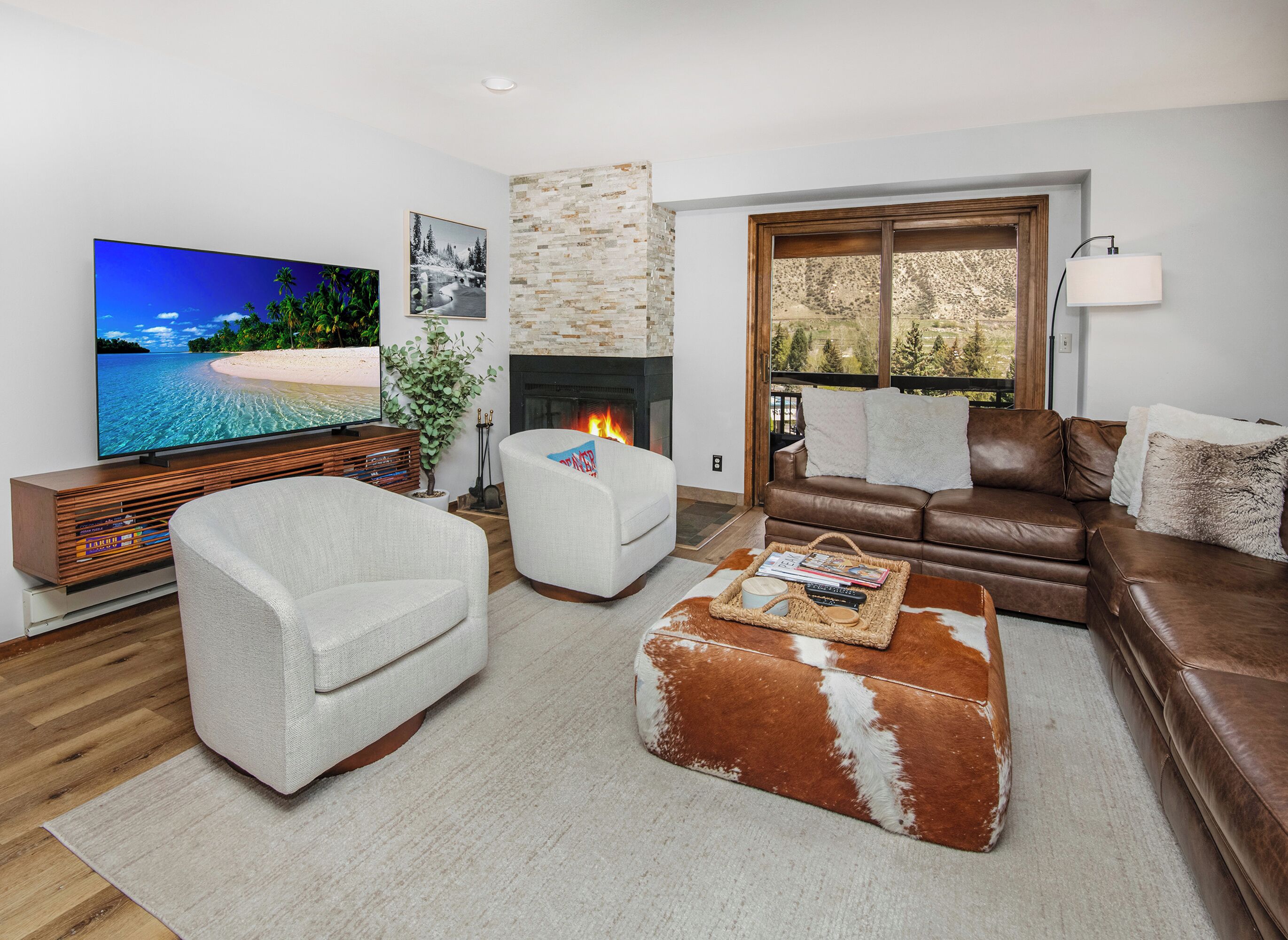 TV, fireplace, DVD player