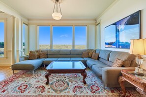 Smart TV, fireplace, video games, table football