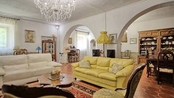 TV, caminetto, impianto stereo