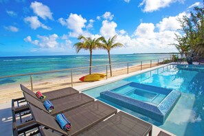 Pool - Twin Palms: Beach House w/ 60-ft Pool + Heated Spa in Rum Point (Rum Point)