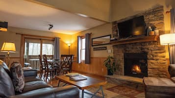 Smart TV, chimenea y reproductor de DVD