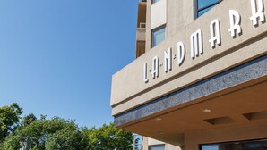 A building with a sign that reads "LANDMARK".