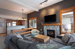 TV, fireplace, offices
