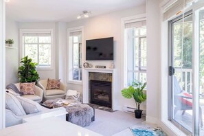 Smart TV, fireplace, streaming services, offices