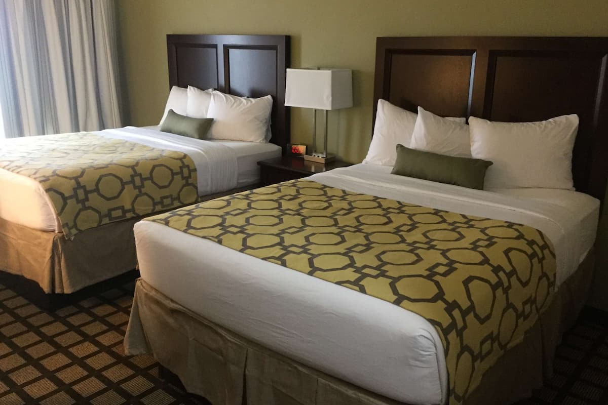 room, 2 queen beds, non smoking | desk, blackout curtains, iron/ironing board, free cots/infant beds