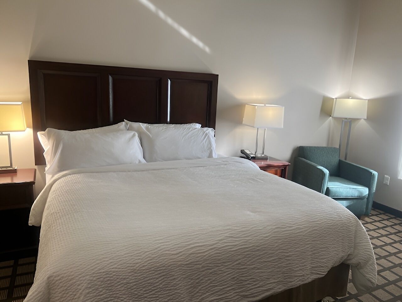 Desk, blackout drapes, iron/ironing board, free cribs/infant beds