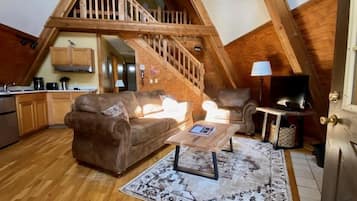 Smart TV, fireplace, DVD player